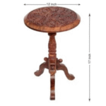 Sheesham Wood Round Wooden Corner Table – Brown Multipurpose Side Table for Living Room, Bedroom & Office | Solid Wood End Table for Home Décor & Utility - Image 3