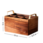 Acacia Wood Utensil Caddy and Round Serving Board Set - Image 3
