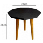 Mid Century Wooden Plant Stand (12" D x 13" H) – Black Indoor Plant Table/Gamla Stand | Modern Flower Pot Holder, Indoor Planter Stool for Home & Office Décor - Image 3