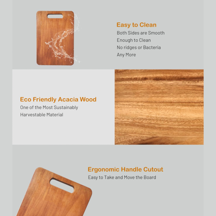 Premium Wooden Chopping Board with Handle – Durable Cutting Board for Kitchen, Vegetables, Fruits & Meat - Image 4