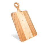 Rustic Wooden Chopping & Serving Board with Round Handle – Multipurpose Kitchen Cutting Board for Vegetables, Fruits & Snacks - Image 5