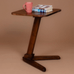 Solid Wood End Table for Living Room | Wooden Side Table for Sofa | Square End Table with Angled Legs | Premium Wooden Corner Table | Made in India
