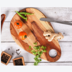 Premium Wooden Chopping & Serving Board with Round Handle – Multipurpose Kitchen Cutting Board
