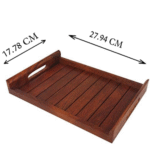 Rectangular Wooden Serving Tray with Slatted Base - Image 7