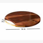 Round Wooden Serving Board with Metal Handle - Image 7
