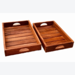 Rectangular Wooden Serving Tray with Slatted Base