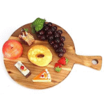 Round Wooden Pizza Board with Handle – Serving & Cutting Board - Image 8