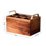Elegant Acacia Wood Tray Set with Utensil Caddy - Image 8
