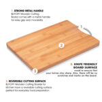 Eco-Friendly Bamboo Cutting Board with Metal Handle - Image 7