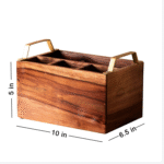 Premium Acacia Wood Serving and Storage Set with Brass-Toned Handles - Image 4