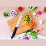 Eco-Friendly Bamboo Cutting Board with Metal Handle