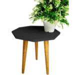Mid Century Wooden Plant Stand (12" D x 13" H) – Black Indoor Plant Table/Gamla Stand | Modern Flower Pot Holder, Indoor Planter Stool for Home & Office Décor - Image 4